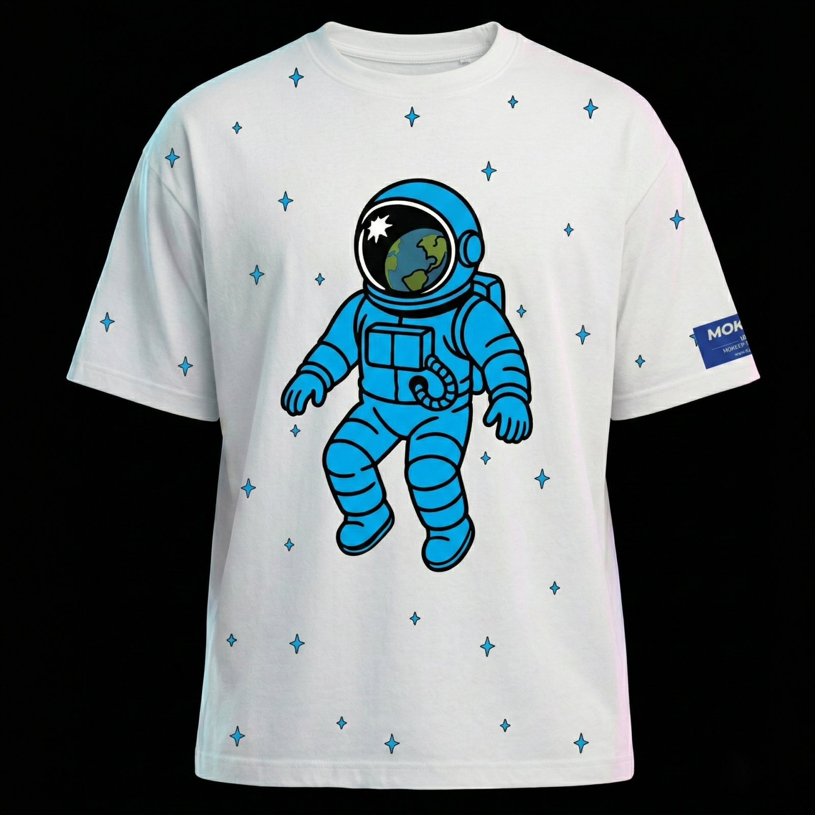 Camiseta Oversized Streetwear MOKEEP UNIVERSE 2026 - Viajante Estelar Frente Minimalista