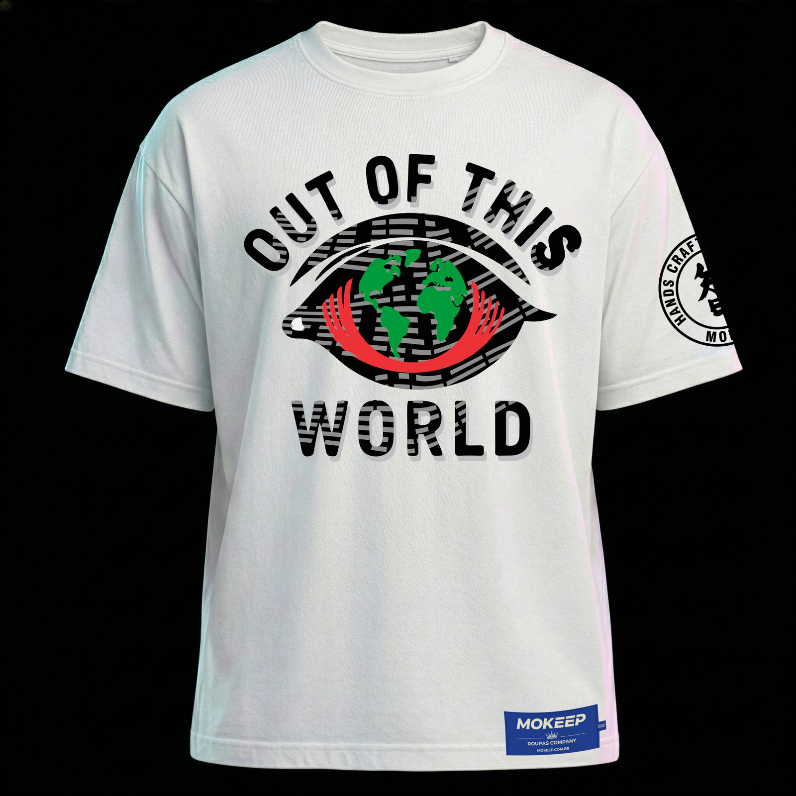 Camiseta Oversized Streetwear MOKEEP UNIVERSE 2026 - Visão Cósmica - Estampa Exclusiva Astronauta